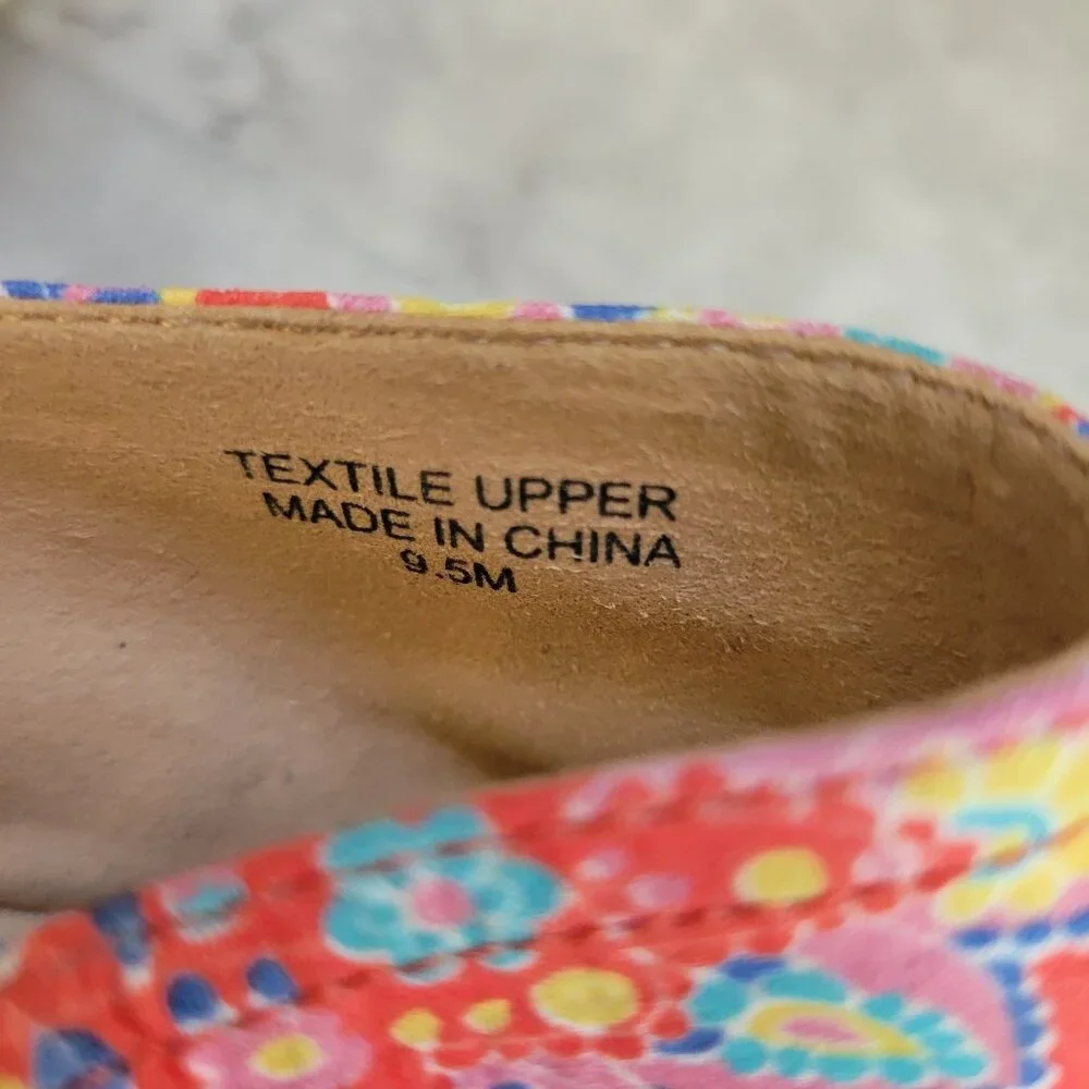 Talbots Womens Izzy Espadrille Flats Size‎ 9.5 M Paisley Slip On Shoe